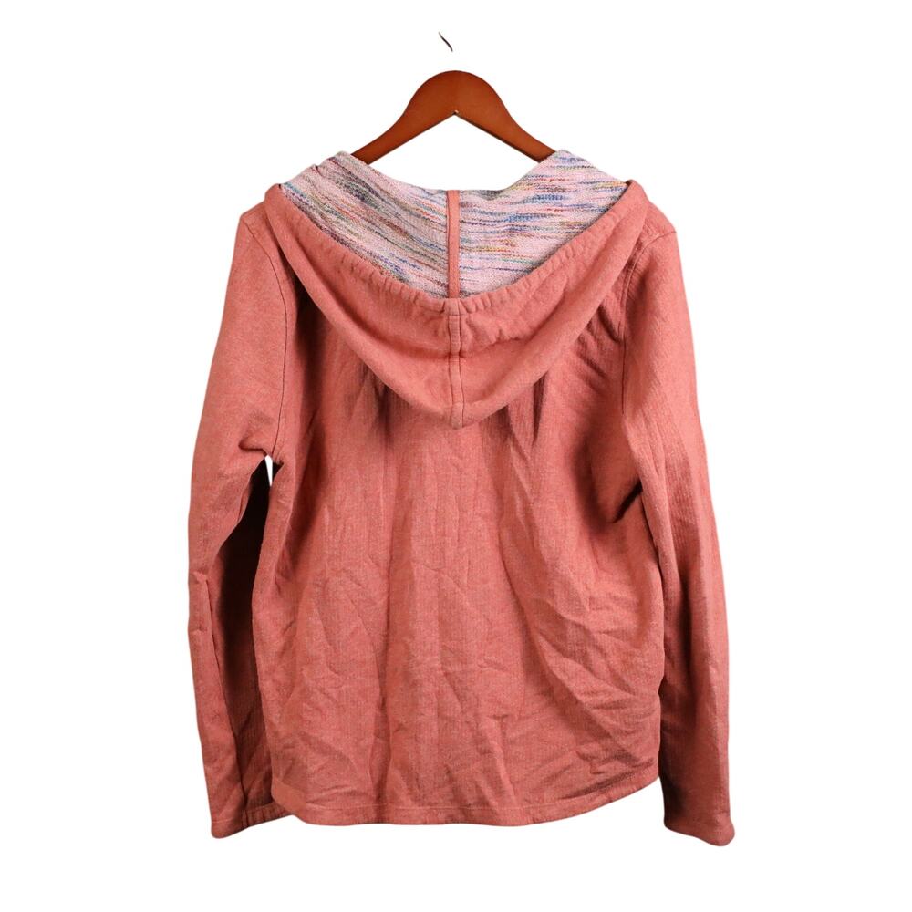 Carbon 2 Cobalt Hoodie Womens L Pink Coral Space Dye Lined Full Zip Sweatshirt - Picture 2 of 10